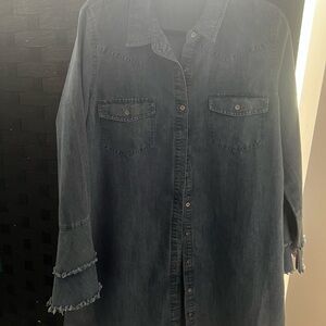 Denim Button-Up Shirt Dress